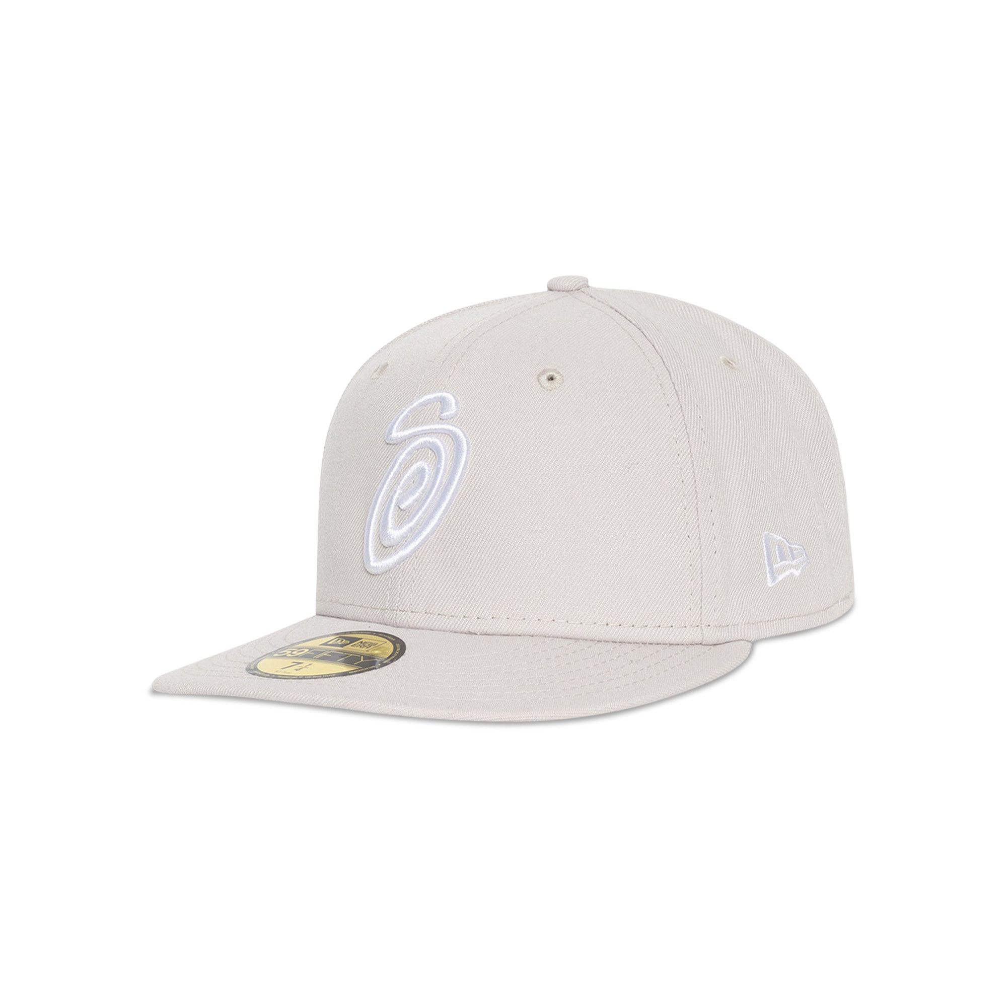 Size 7 3/8 Stussy Curly S 59Fifty New Era Cap 'Khaki/Brown'