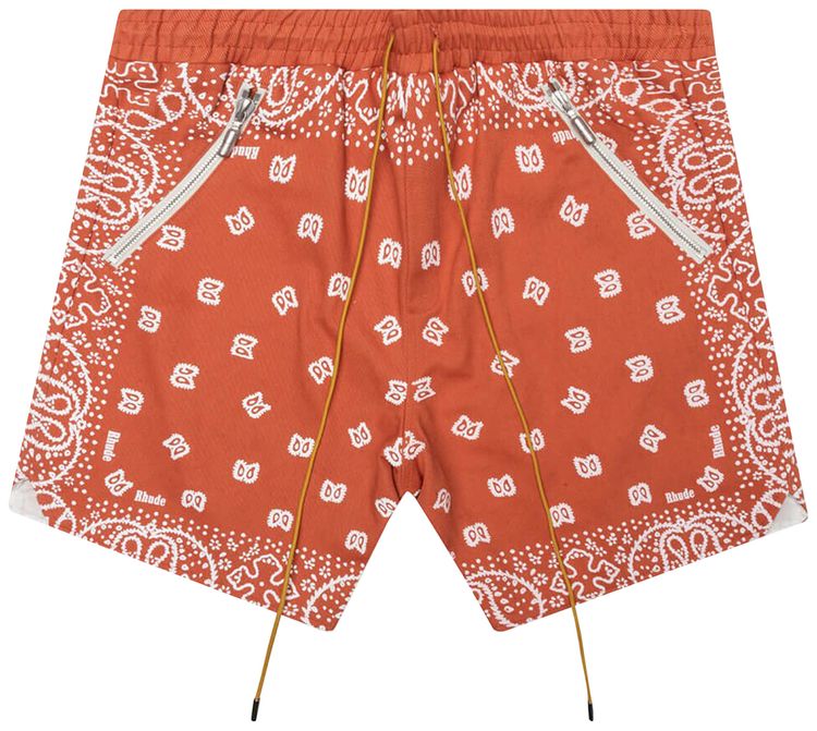 Rhude Bandana Shorts Vintage Orange