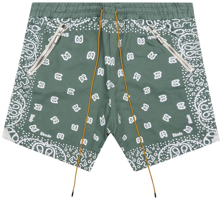Rhude Bandana Shorts Sage
