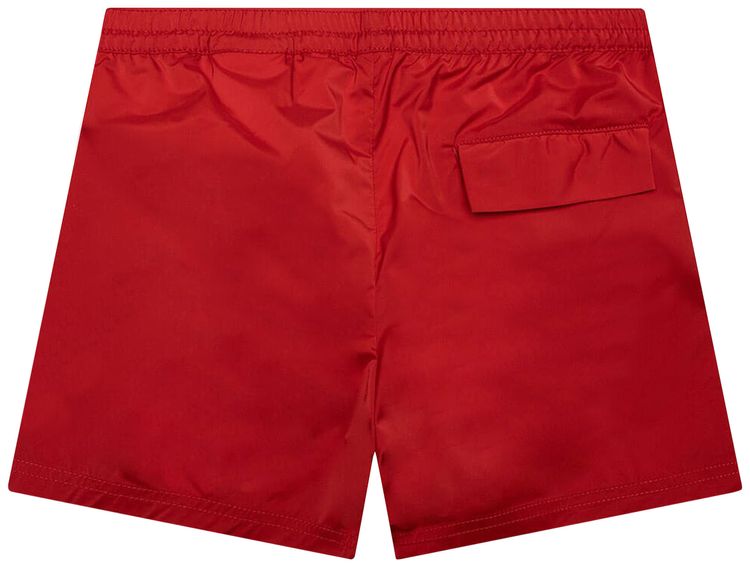 Palm Angels Curved Logo Beachwear Short RedWhite