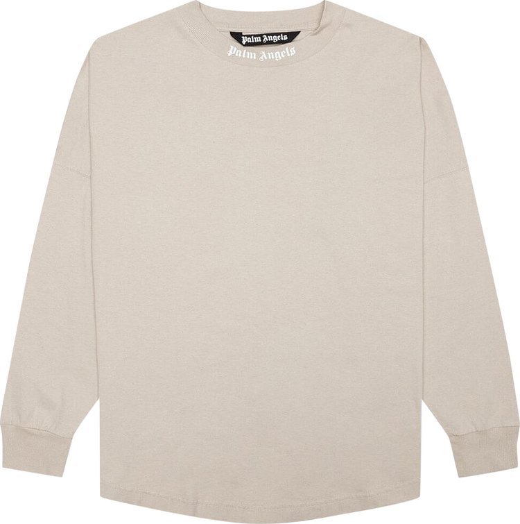 Palm Angels Classic Logo Over Long-Sleeve Tee 'Beige/White'