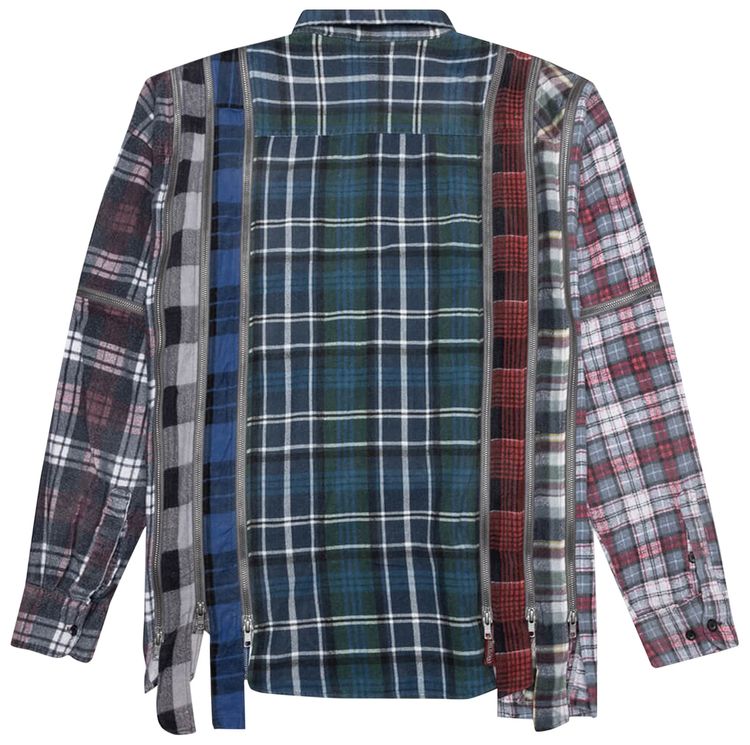Needles Flannel Shirt 7 Cuts Zipped Wide Reflection Shirt Assorted
