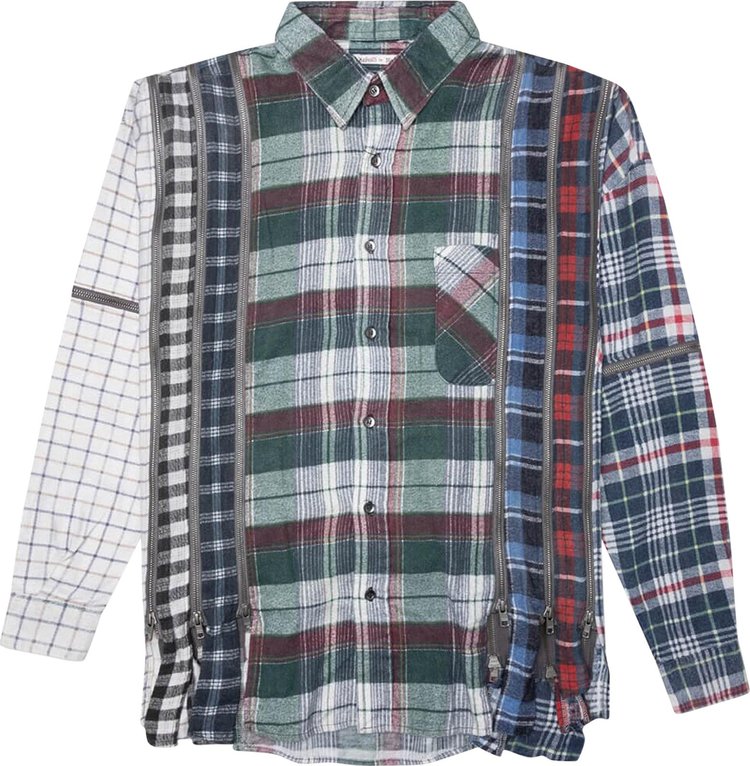Needles Flannel Shirt 7 Cuts Zipped Wide Reflection Shirt 'Assorted'