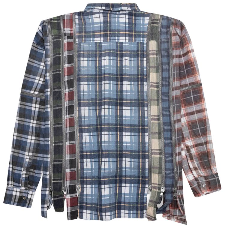 Needles Flannel Shirt 7 Cuts Zipped Wide Reflection Shirt Assorted