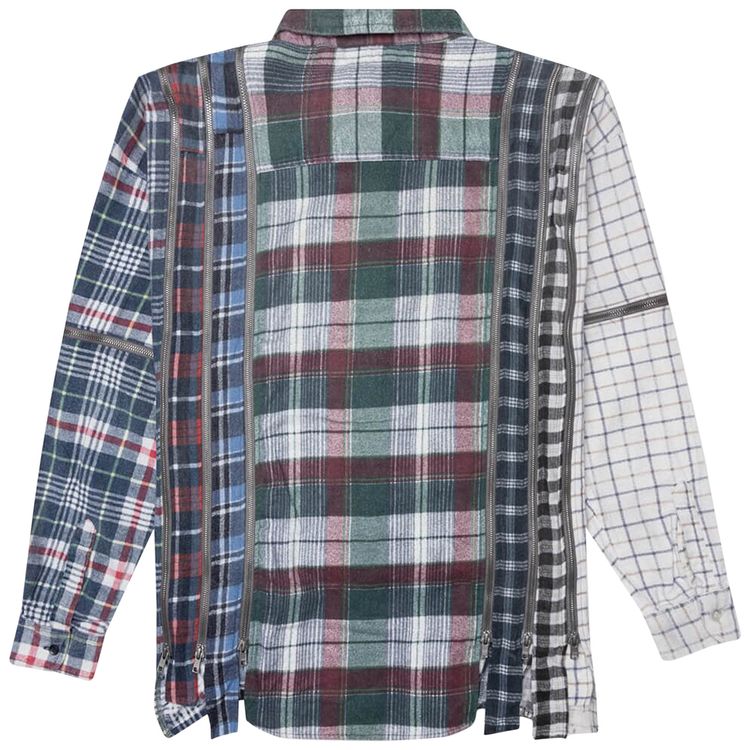 Needles Flannel Shirt 7 Cuts Zipped Wide Reflection Shirt Assorted