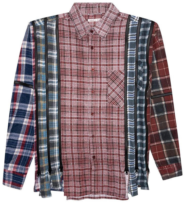 Needles Flannel Shirt 7 Cuts Zipped Wide Shirt Assorted