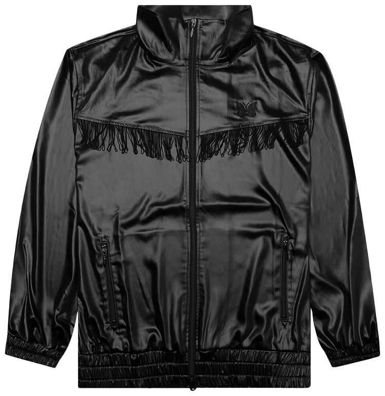 Needles Fringe Track Jacket Poly Sateen Black