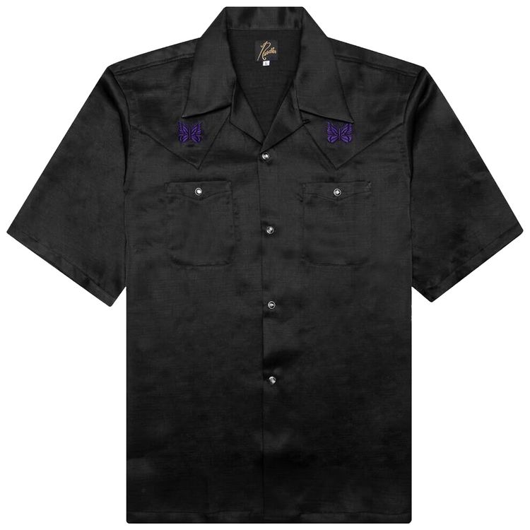 Needles Cowboy One Up Poly Slub Sateen Shirt Black
