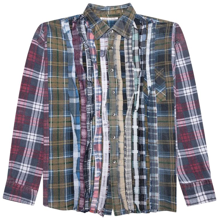 Needles Flannel Shirt Ribbon Wide Reflection Shirt Assorted