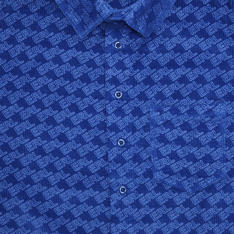 ERL Corduroy Embossed Shirt Blue