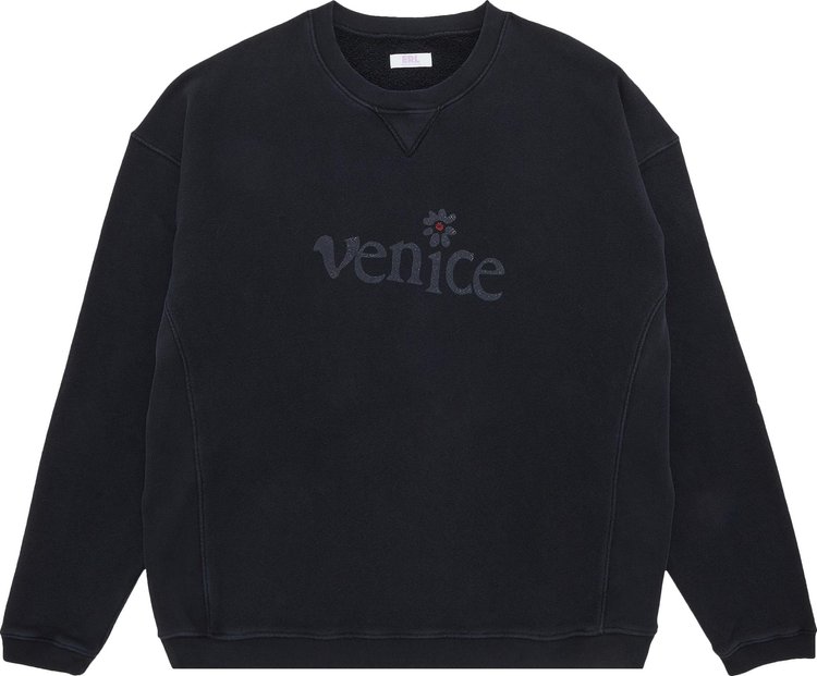 ERL Venice Premium Fleece Crewneck Sweatshirt 'Black'
