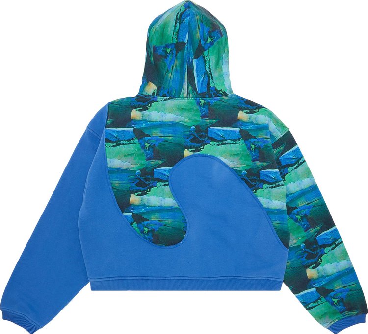 ERL Printed Swirl Fleece Hoodie Green Sunset