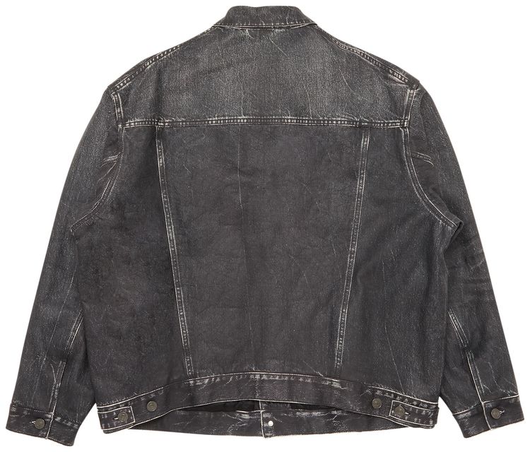 Balenciaga Trompe Loeil Trucker Jacket Streaky Black