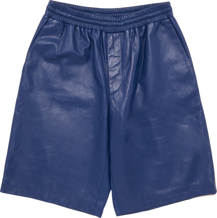 Prada Nappa Leather Bermuda Shorts 'Bluette'