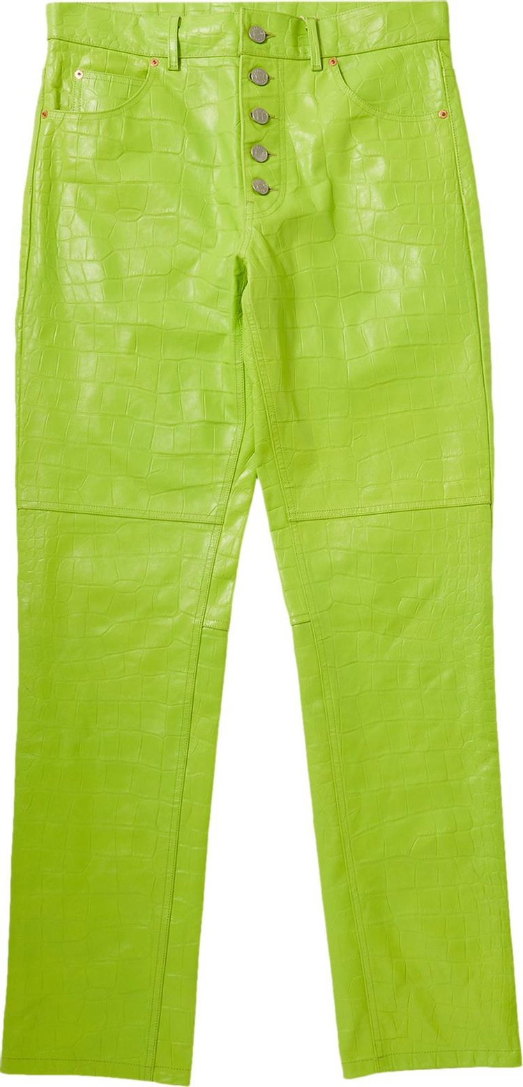 Martine Rose Croc Leather Jujy Pants 'Lime Green'