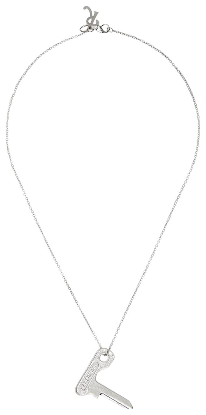 Raf Simons Small Key On Hanger Necklace Antique Silver