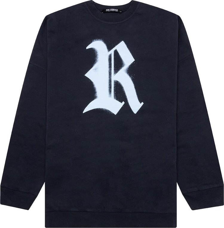 Raf Simons Printed R Crewneck Sweater 'Dark Navy'