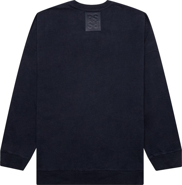 Raf Simons Printed R Crewneck Sweater Dark Navy