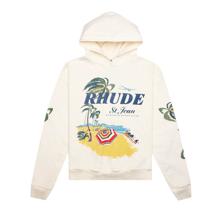 Rhude Beach Club Hoodie Vintage White