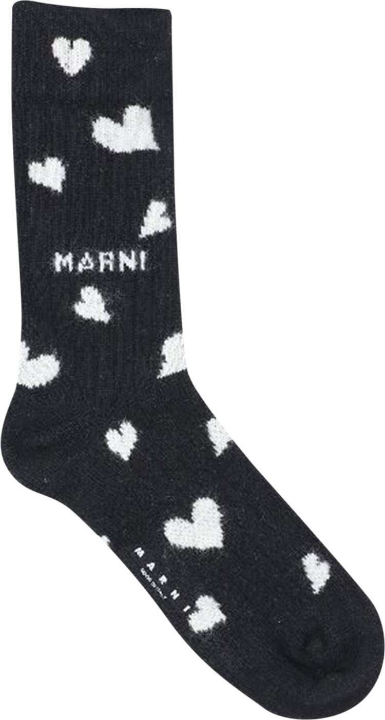 Marni Hearts Logo Socks 'Black'