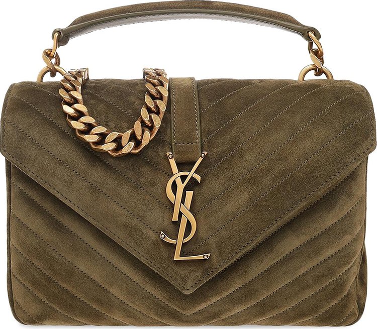 Saint Laurent Small Loulou Monogram Loden Green Suede Bag New
