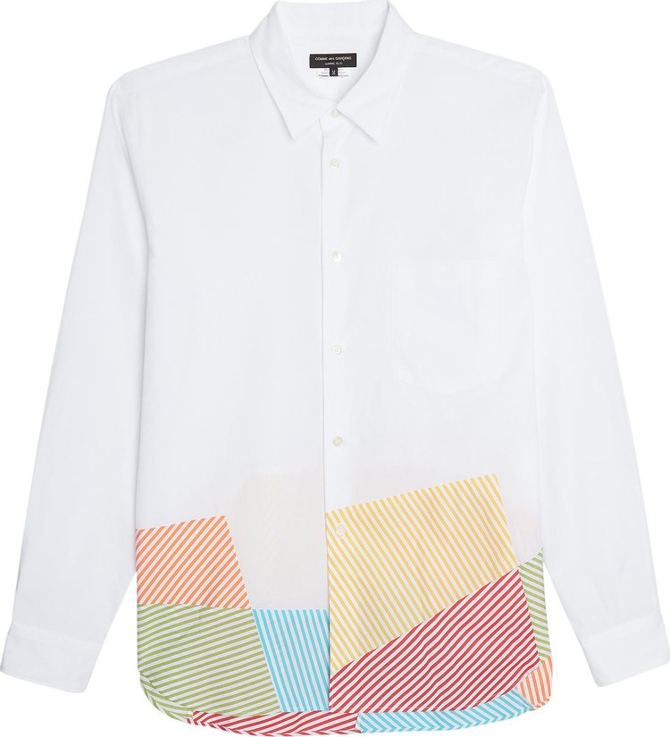Comme des Garçons Homme Plus Broad Stripe Patch Shirt 'White/Multicolor'