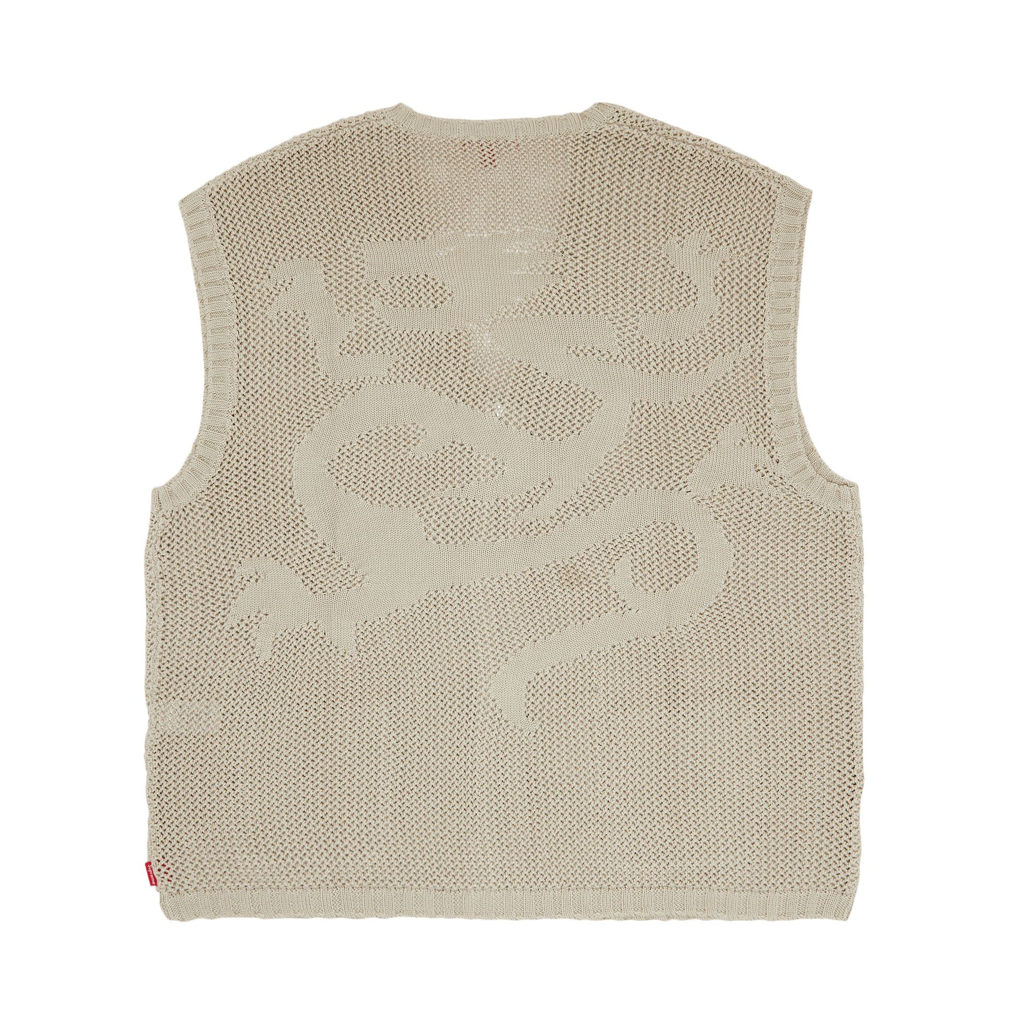 高級素材使用ブランド Buy Supreme Dragon Zip Up Sweater Vest 'Stone' - SS23SK21 トップス