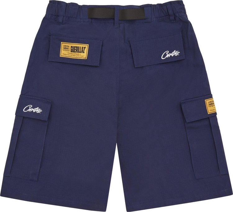 Corteiz Alcatraz Cargo Shorts Navy