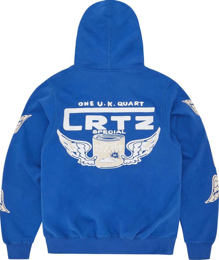 Corteiz Gasolina Double Zip Hoodie Royal Blue