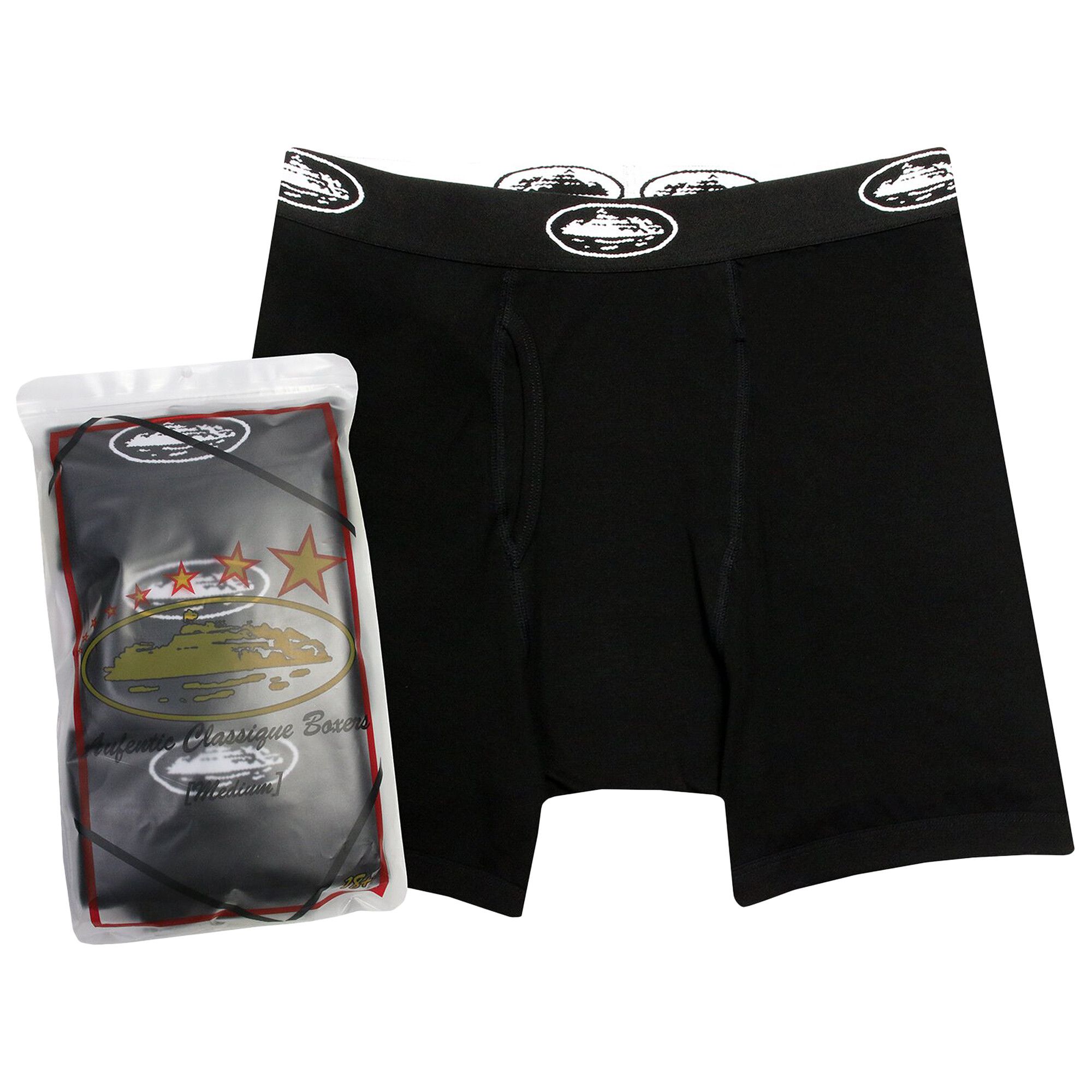 Size m Corteiz Alcatraz Boxers (3 Pack) 'Black'