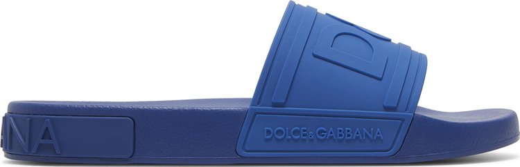Dolce & Gabbana Rubber Beachwear Slides 'DG Logo - Blue'