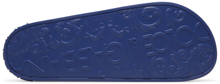 Dolce  Gabbana Rubber Beachwear Slides DG Logo   Blue
