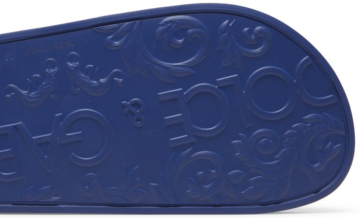 Dolce  Gabbana Rubber Beachwear Slides DG Logo   Blue