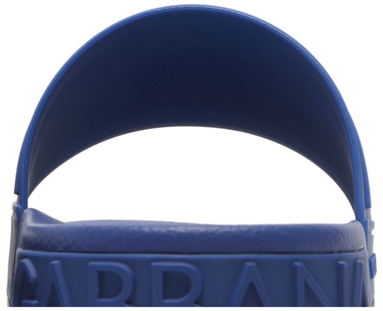 Dolce  Gabbana Rubber Beachwear Slides DG Logo   Blue