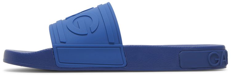 Dolce  Gabbana Rubber Beachwear Slides DG Logo   Blue