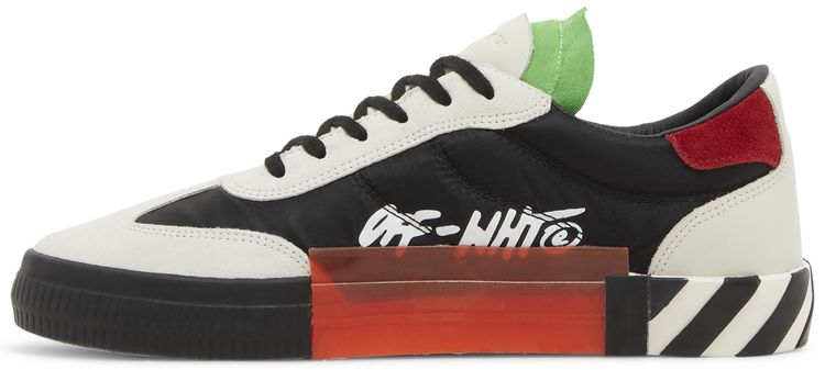 Off White Floating Arrow Low Vulc Leather White Black Green
