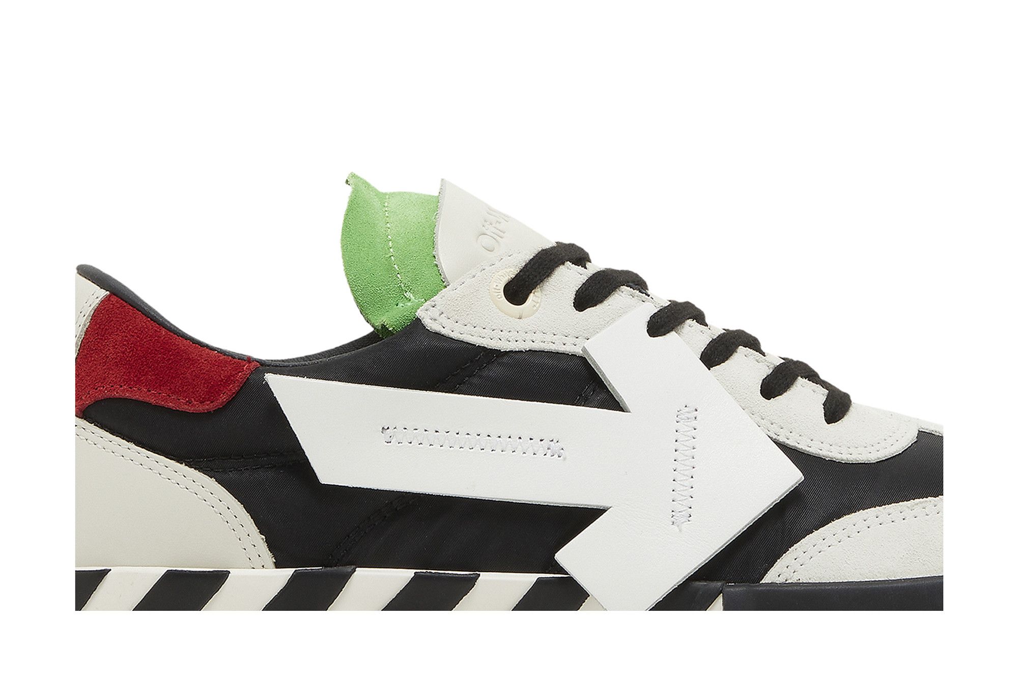Buy Off-White Floating Arrow Low Vulc Leather 'White Black Green