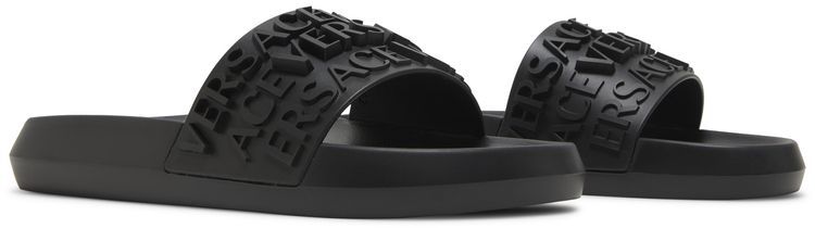 Versace Slide Allover Logo   Black