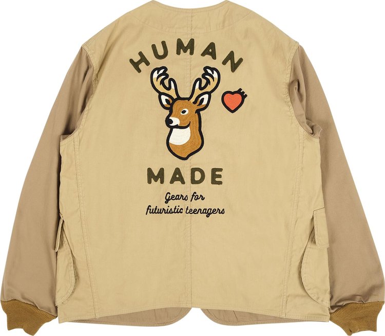 Human Made Collarless Hunting Jacket Beige