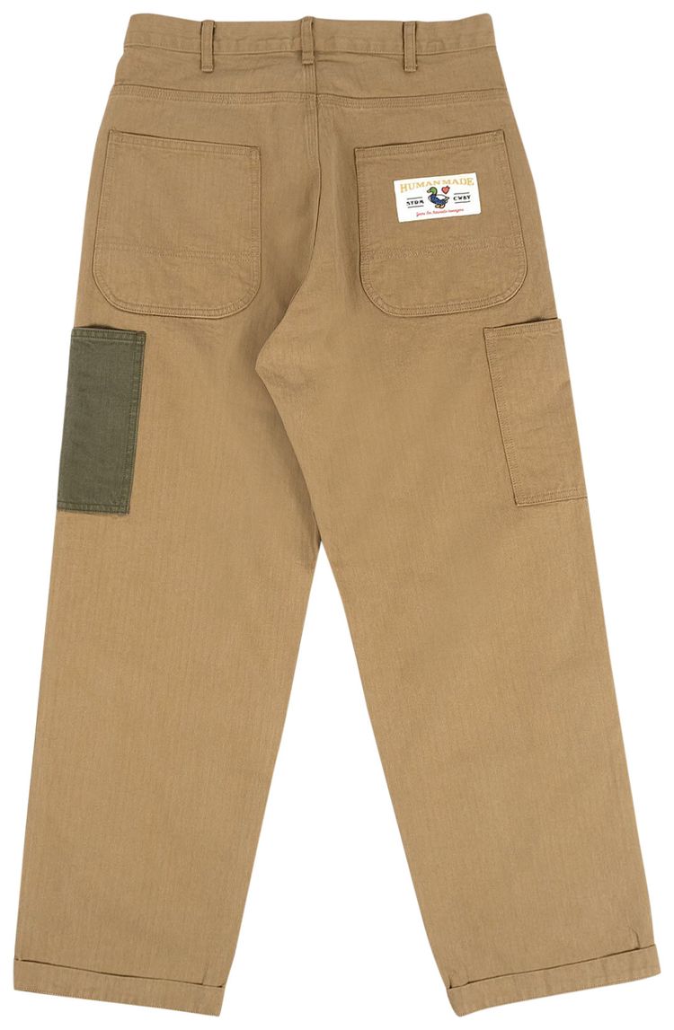 Human Made Herringbone Painter Pants Beige
