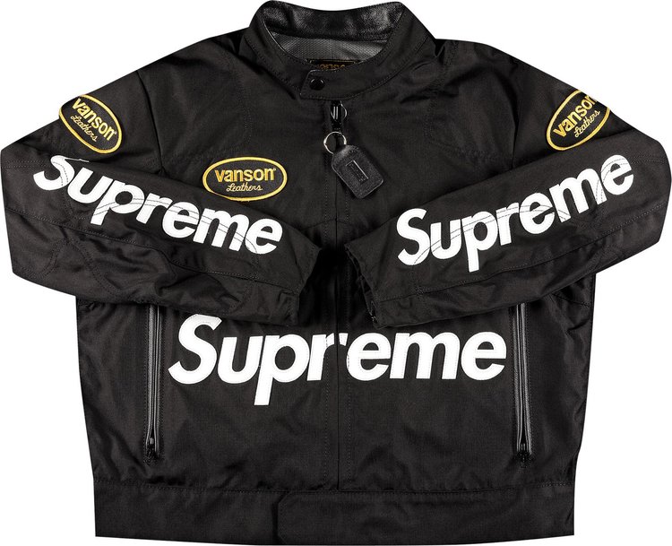 Supreme Vanson Leathers Cordura Mesh Jacket Black Men's - SS22 - US