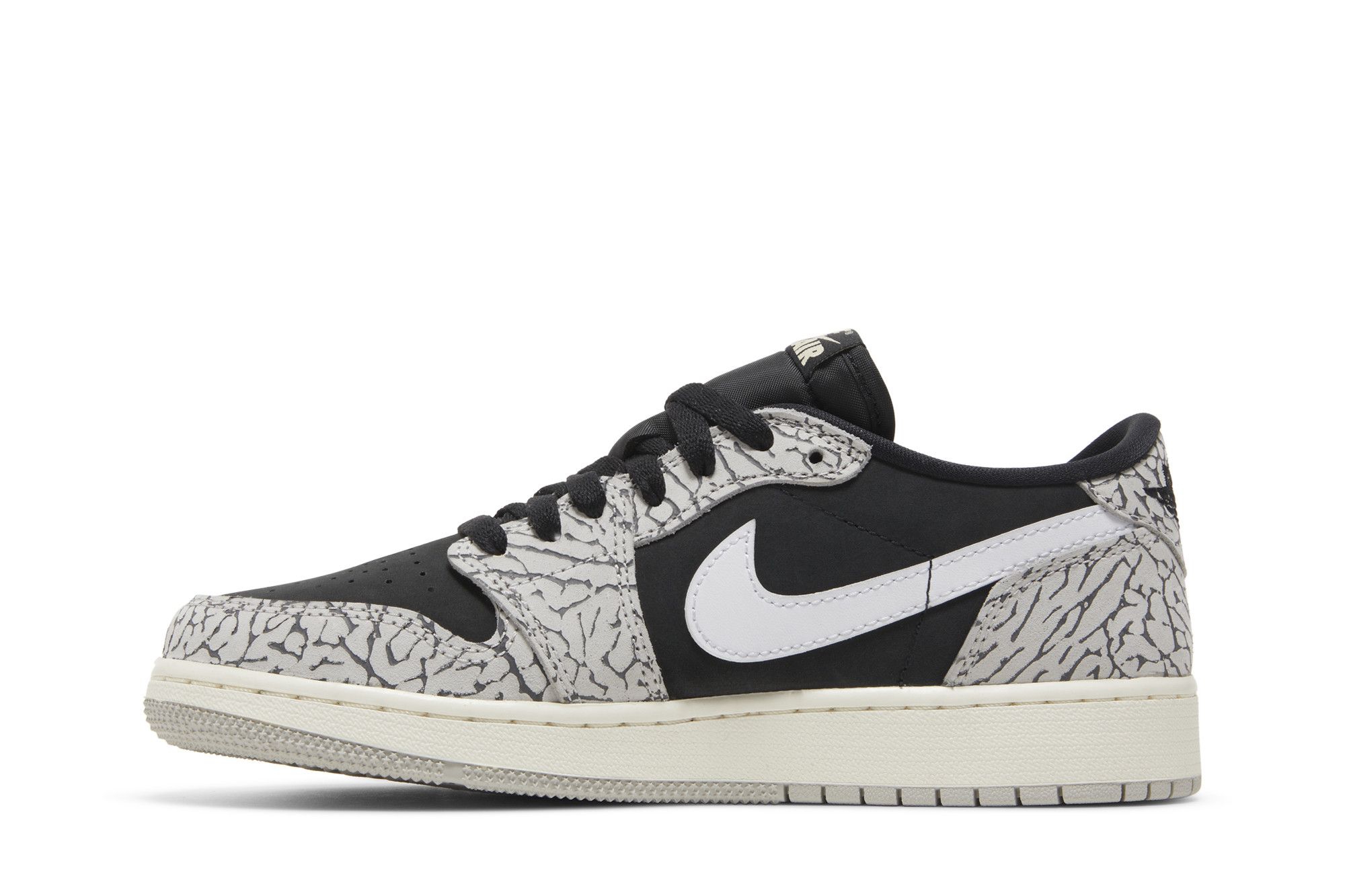 Size 4.0 Air Jordan 1 Retro Low OG GS 'Black Cement'