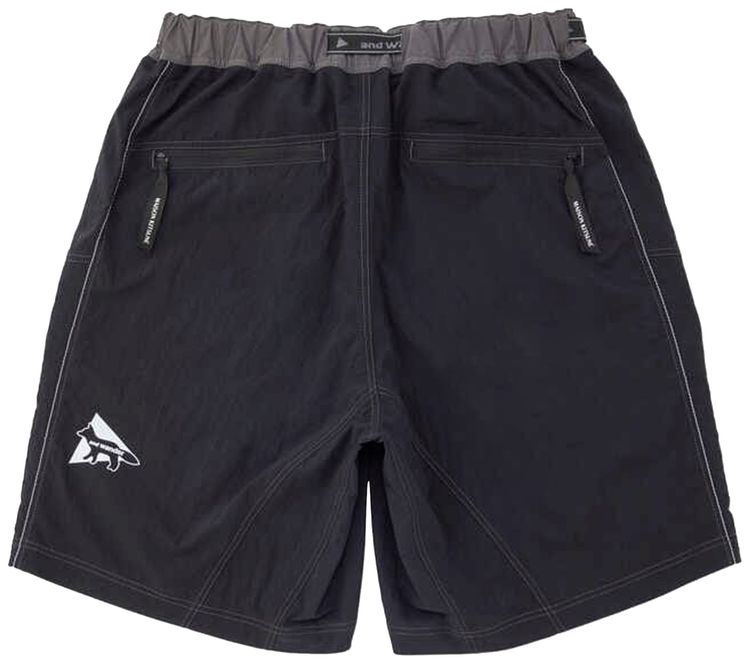 And Wander x Maison Kitsune Hiking Shorts Black