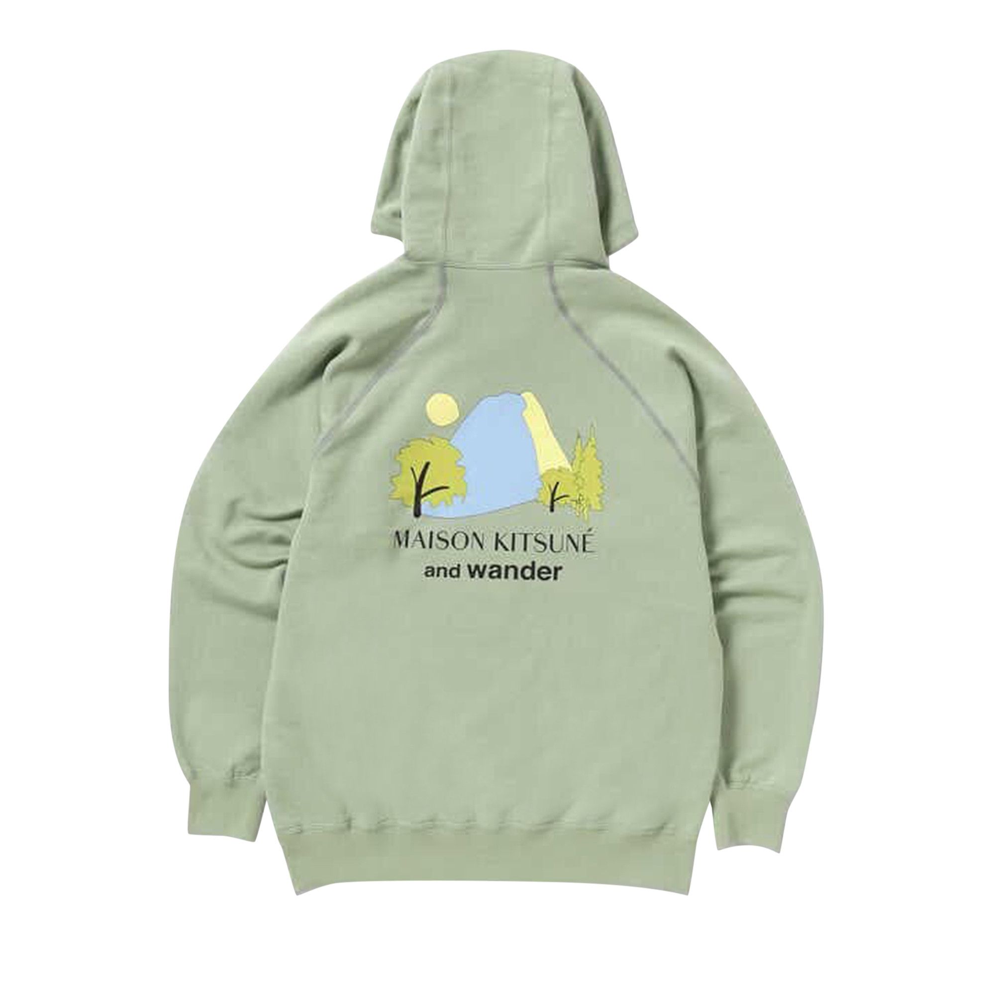 Buy And Wander x Maison Kitsune Hooded Sweatshirt 'Green