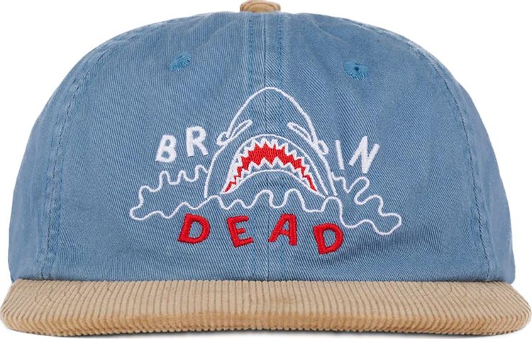 Brain Dead Shark Attack 6 Panel Hat 'Navy/Khaki'