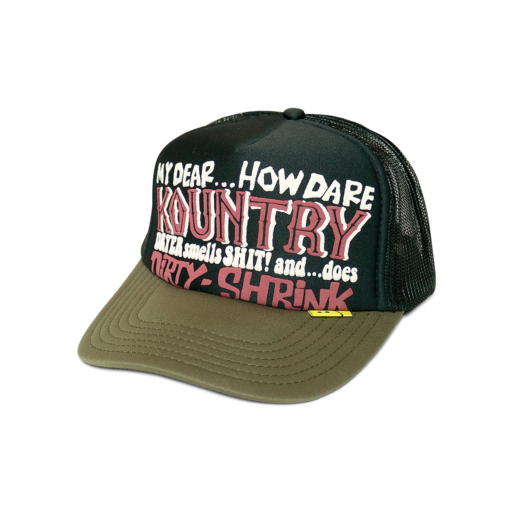 Buy Kapital Kountry Dirty Shrink Trucker Cap 'Black/Dark Green