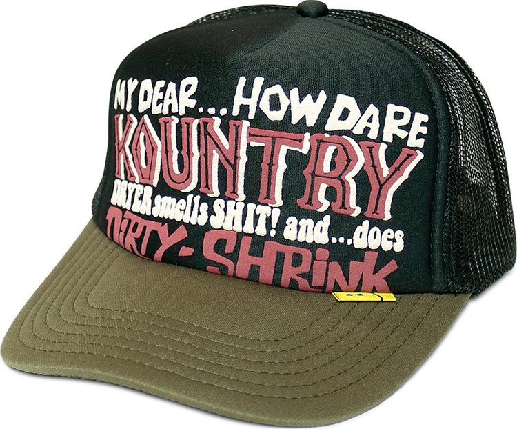 Buy Kapital Kountry Dirty Shrink Trucker Cap 'Black/Dark Green