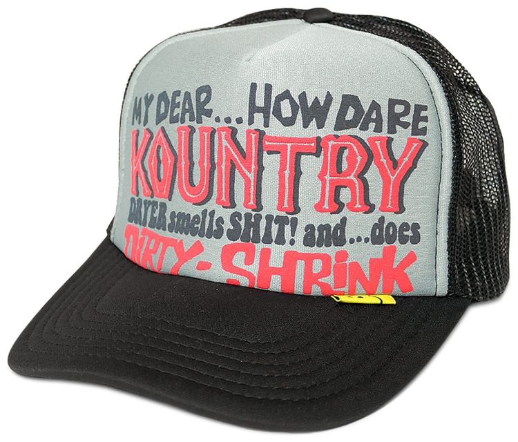 Kapital Kountry Dirty Shrink Trucker Cap GreyBlack