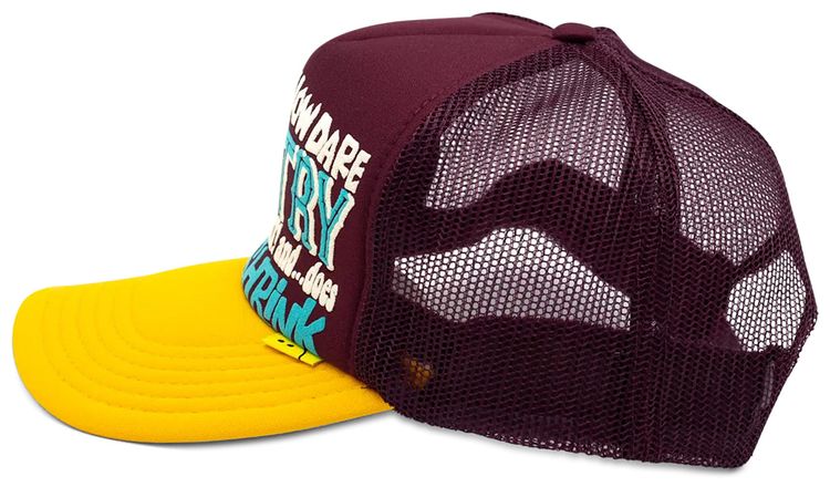 Kapital Kountry Dirty Shrink Trucker Cap BurgundyGold