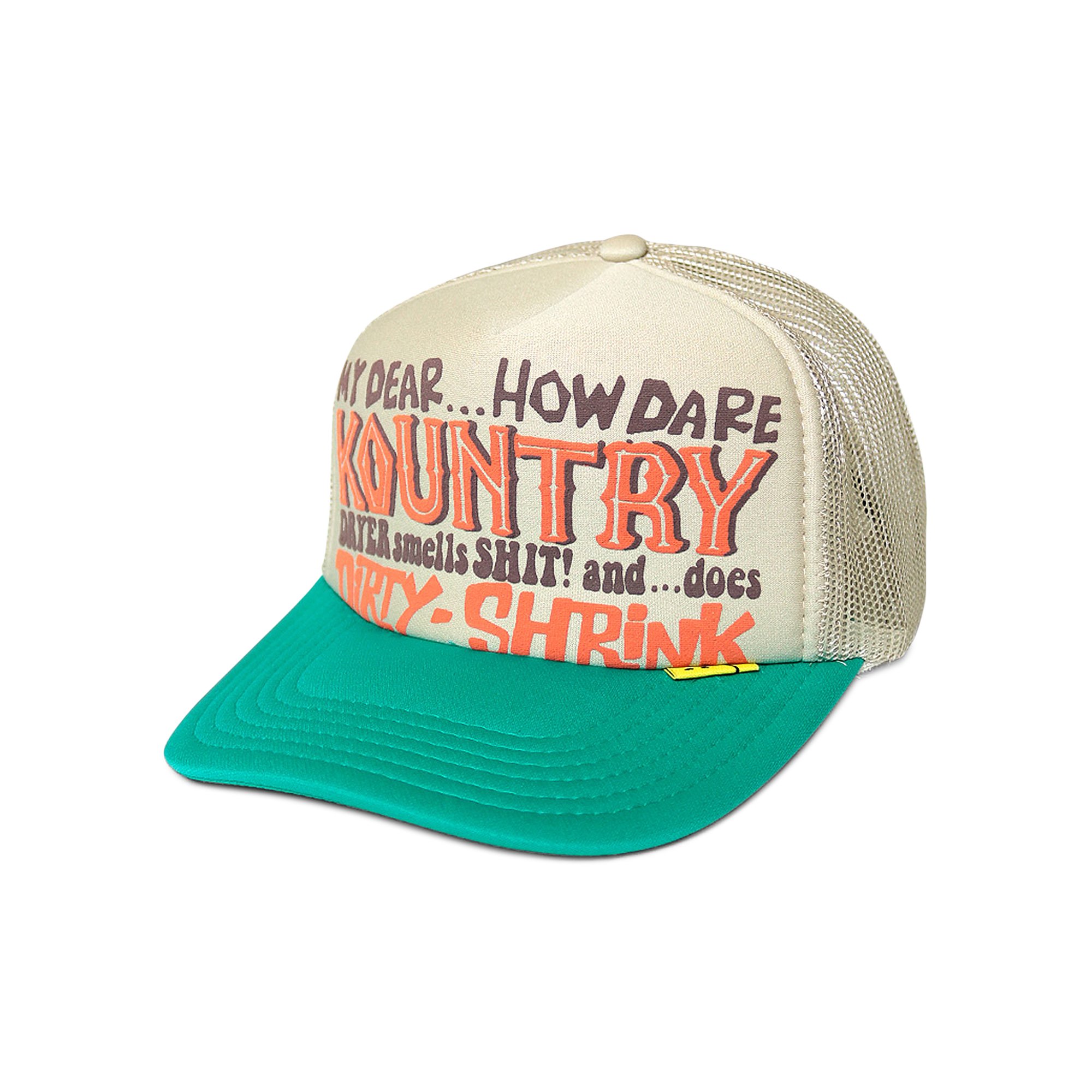 Buy Kapital Kountry Dirty Shrink Trucker Cap 'Beige/Turquoise